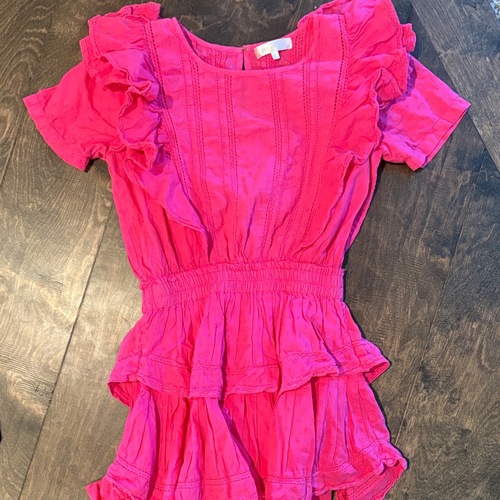 Loveshackfancy Pink Ruffle Mini Dress